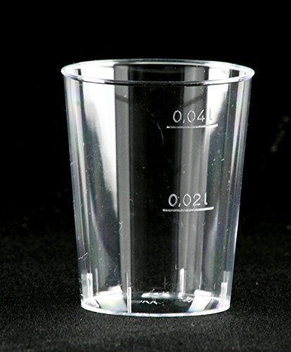 Gastro-Bedarf-Gutheil 2000 x Schnapsglas Plastik mit Eichstrich bei 20-40 ml