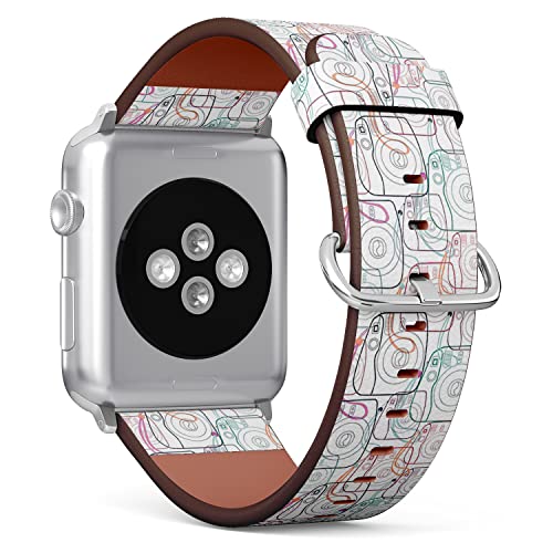 IKIKI-TECH Kompatibel mit Apple Watch-Armband, 38 mm, 40 mm, 41 mm (trendiges Sofortbildkamera-Muster), Ersatzarmband aus veganem Leder für iWatch Serie 8, 7, 6, 5, 4, 3, 2, 1 Ultra SE