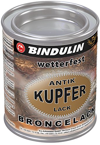 Bindulin Kupferlack wetterfest antik Metallfarbe (125 ml)