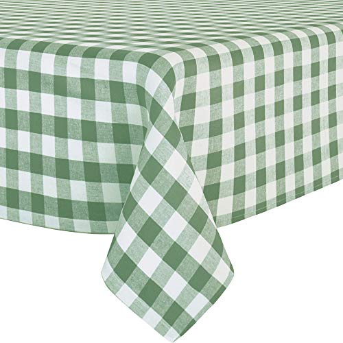 REDBEST Tischläufer, Tischdecke Landhaus karo grün Größe 50x150 cm - strapazierstark, langlebig, glattes Gewebe, mit Kuvertsaum (weitere Farben, Größen)