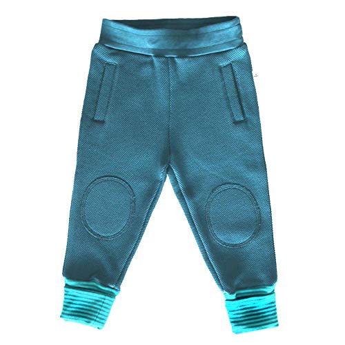 Leela Cotton Baby-Jungen Hose, Pants, Donaublau/Lapis, 128