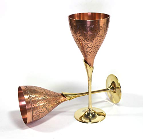 eSplanade Kupfer Champagnerglas reines reines Messing überzogenes Weinglas Standard Kupfer