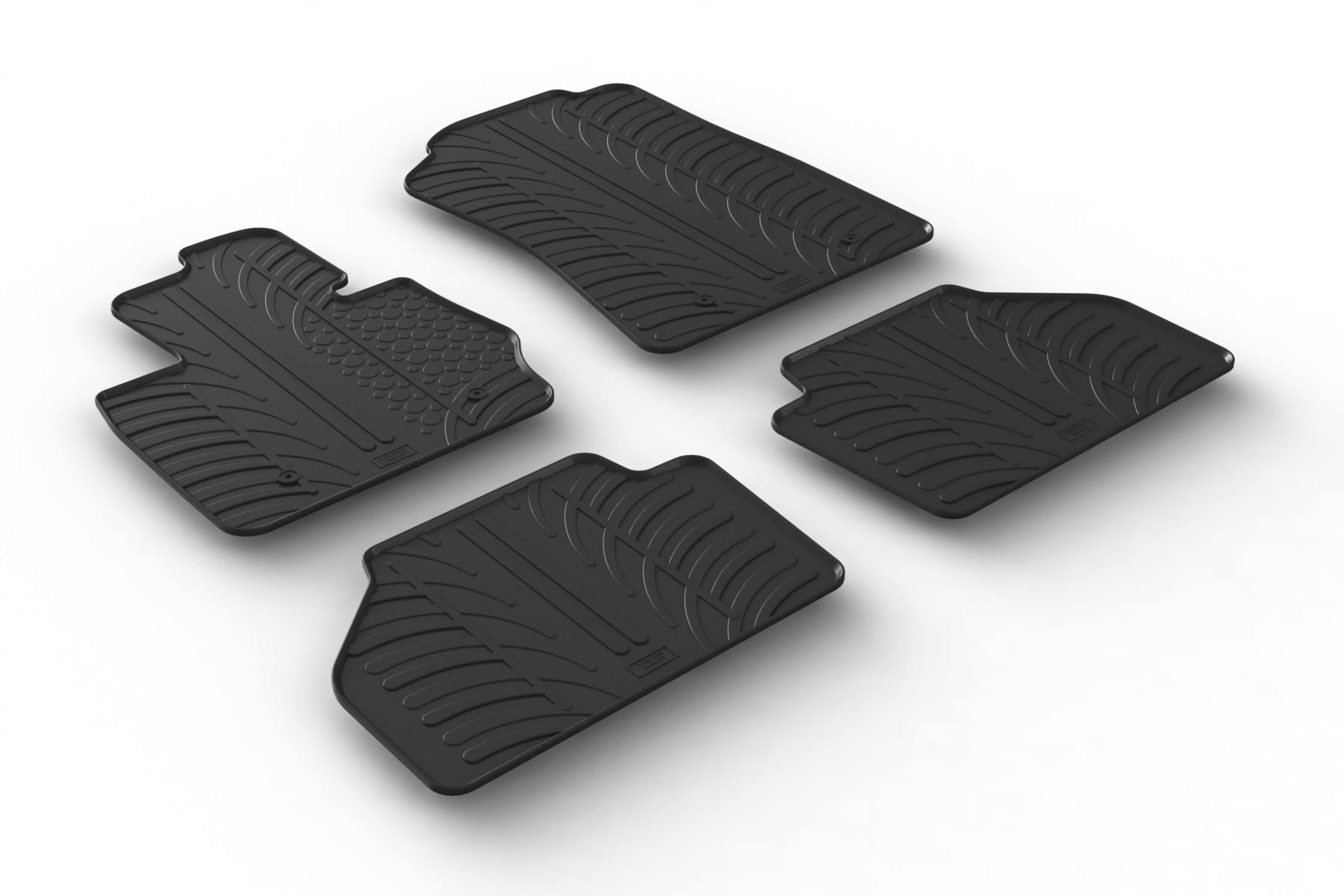 AROBA GL0357 Design Gummi Fußmatten kompatibel mit BMW X3 F25 BJ. 11.2010-09.2017 erhöhter Rand 4 TLG Farbe Schwarz Gummimatten Automatten passgenau