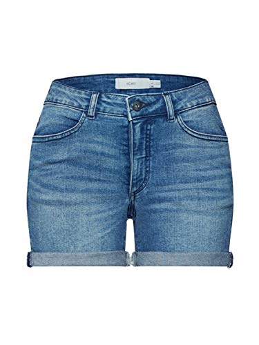 ICHI Damen Hotpants Jeans Shorts Kurze Denim Hose 20111412, Größe:40, Farbe:Medium Blue (19037)