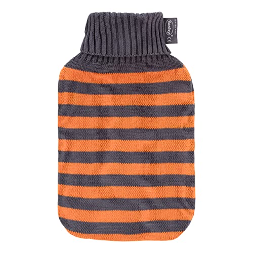 fashy Wärmflasche 2,0 L mit Strickbezug, orange, 67395 34