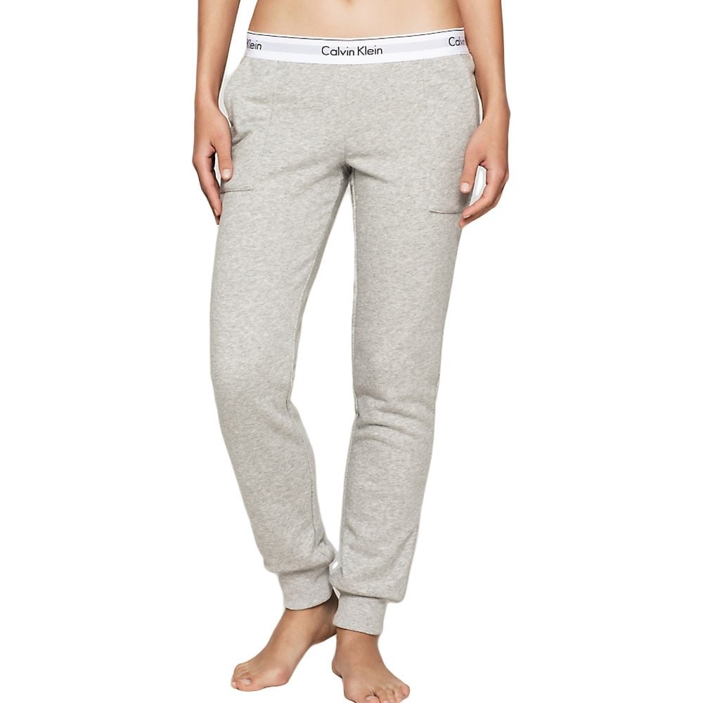 Calvin Klein Damen Jogginghose Bottom Pant Jogger Stretch, Grau (Grey Heather), XS