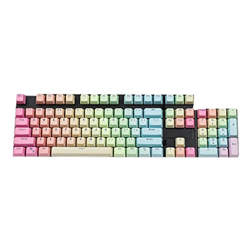 SweetWU Double Shot 104 gefärbte PBT Shine Through Keyset OEM Profil Keycap Set für Cherry MX Switches mechanische Tastatur – Rainbow
