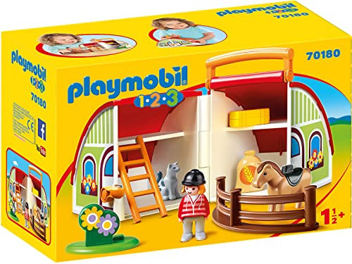 Playmobil Konstruktions-Spielset "Mein Mitnehm-Reiterhof (70180) Playmobil 1-2-3"