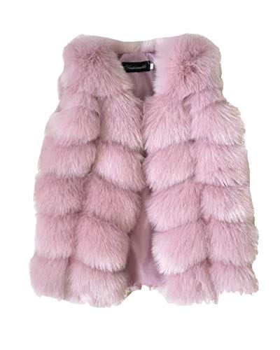 Kleinkind Baby Weste Faux Fur Jacke Mädchen Kunstpelz Mantel OU Pink 110