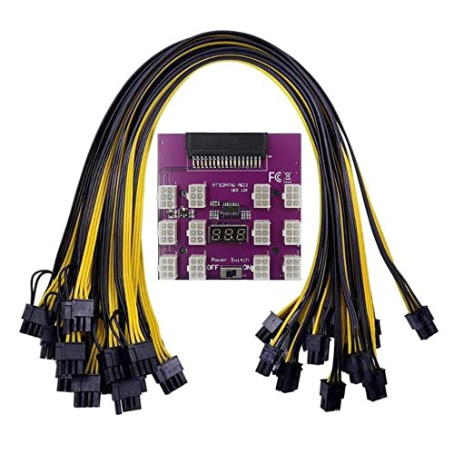 Oikabio Server Netzteil Breakout Borett PCI-E 12X6Pin Adapter Konverter für BTC Mining für 7001484 Netzteil