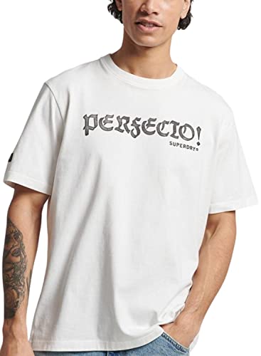 Superdry Mens Vintage SURF Ranchero Tee T-Shirt, Off White, X-Large