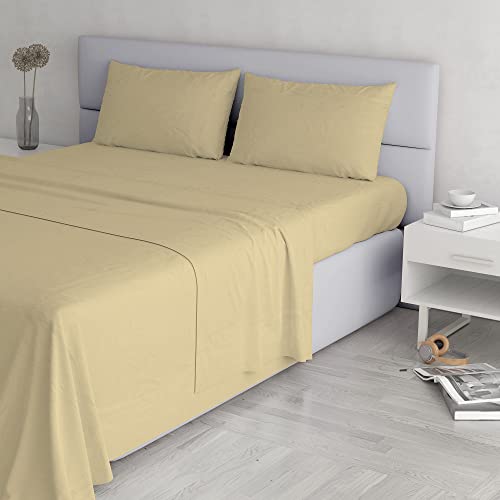 Elegant Italian Bed Linen Bettwäsche, Creme, 100% Mikrofaser, DOPPELTE