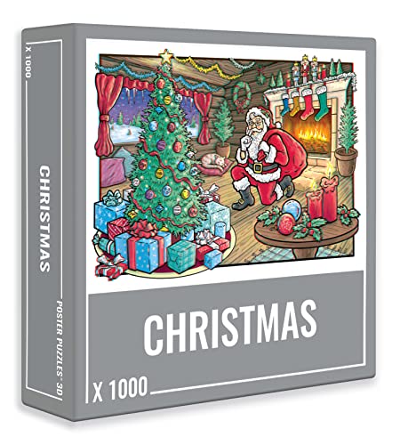 Cloudberries Weihnachtspuzzle, 1000 Teile mit Weihnachtsmann, Schnee und Weihnachtsbaum, 3D-Brille im Lieferumfang enthalten