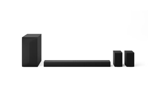 LG S60TR Intelligente Soundbar, 440 W, 5.1 Kanäle, Surround-Sound Dolby Digital und DTS, breite Konnektivität, HDMI, Bluetooth, USB, optischer Eingang, Schwarz