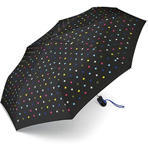 Esprit Regenschirm Joyful Stars - Taschenschirm Easymatic mit Auf-Zu-Automatik