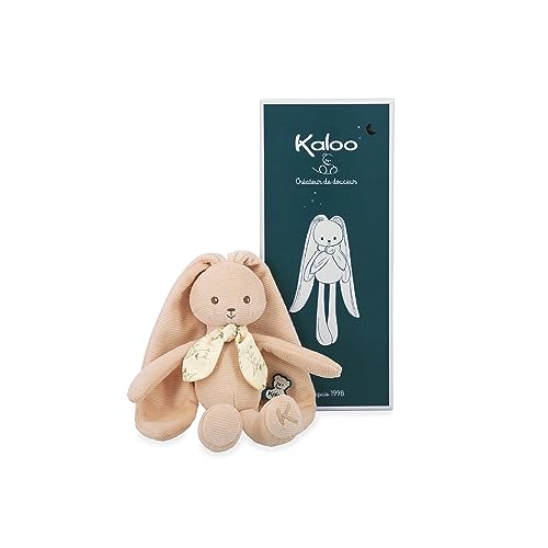 KALOO - Lapinoo - Pfirsichfarbener Hase - Baby-Plüschtier aus Cord - 25 cm - Sehr Weiches Material - Geschenkbox - Ab Geburt, K218015