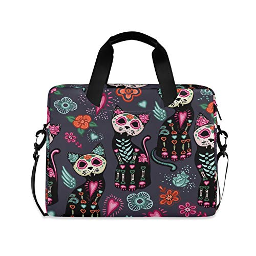 JNlover Day Of The Dead Sugar Skull Laptoptasche 16 Zoll (40,6 cm), tragbare Hülle, Aktentasche, Laptoptasche, Notebook, Computer, Tragetasche für Damen und Herren