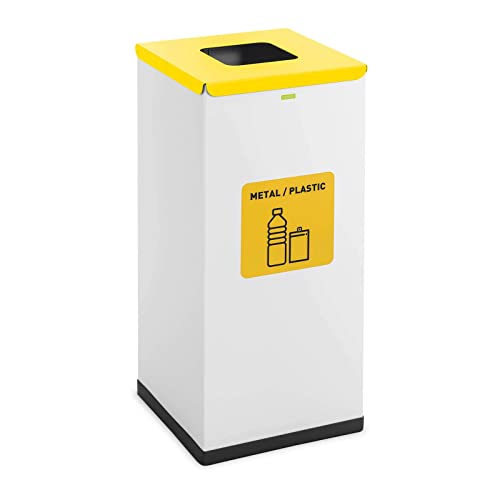 ulsonix ULX-GB5 N Abfalleimer 60 L weiß Wertstoff-Label Abfalltonne Mülltonne Mülleimer