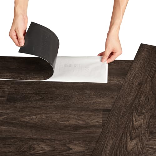 neu.holz Bodenbelag Selbstklebend 5,85 m² ’Dark Wood Wenge’ Vinyl Laminat 42 rutschfeste Dekor-Dielen für Fußbodenheizung