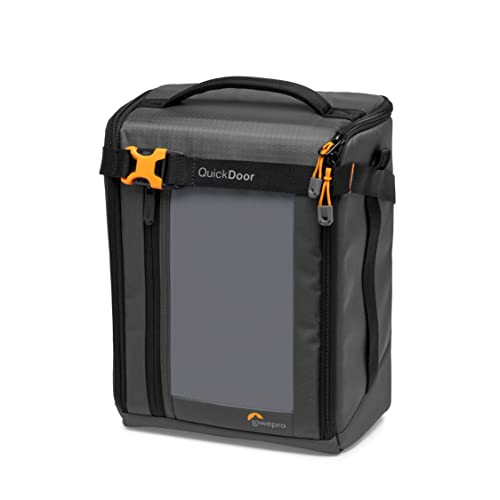 Lowepro GearUp Creator Box Extra-Large II, Spiegellose und DSLR-Kameratasche, Kameratasche mit QuickDoor-Zugang, Hergestellt aus Recyclingmaterial, Orange Gepolsterte Innenfächer, Grau