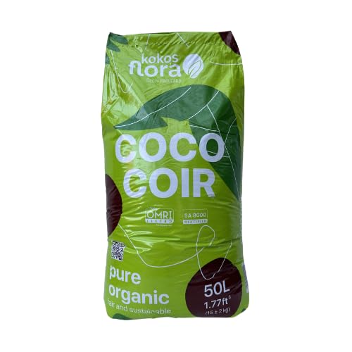KOKOSFLORA 50 Liter Bag - Kokossubstrat - Reine Bio-Qualität - Packung mit 1 - (BLUMENERDE)