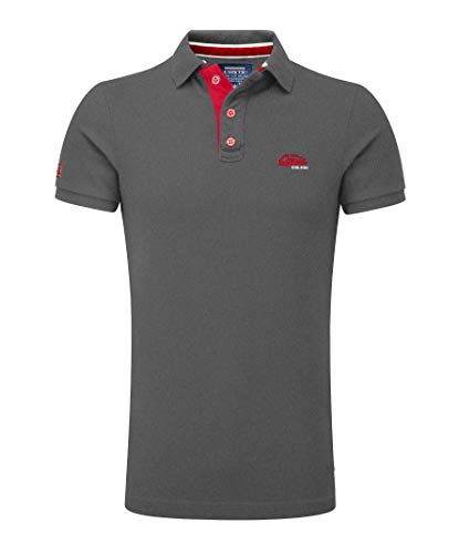 M.Conte Herren Poloshirt Basic Men's Kurzarm Polohemd T-Shirt Polo-Shirt Pique- Gr. XL, Anthracite