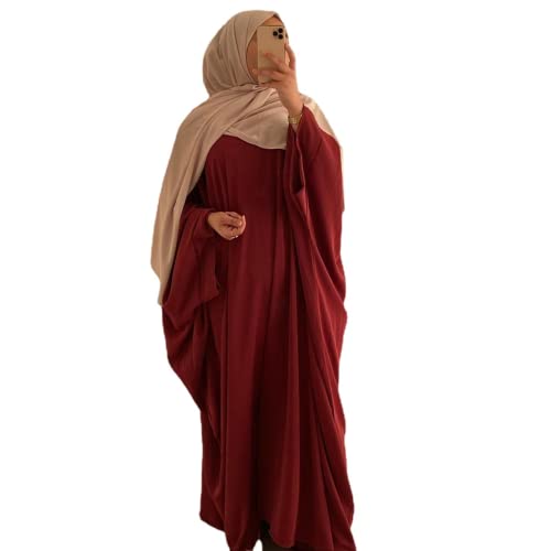 RUIG Damen Kleid Muslimische Gebet Abaya Islamische Robe Maxi Afrikanischer Kaftan Türkei Islam Dubai Türkei Kleid in voller Länge ohne Hijab, Einheitsgröße