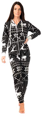 newfacelook Damen Jumpsuit Onesie Aztec Print Schlafoveralls Einteiler Schlafanzug Pyjamas Frauen Overall