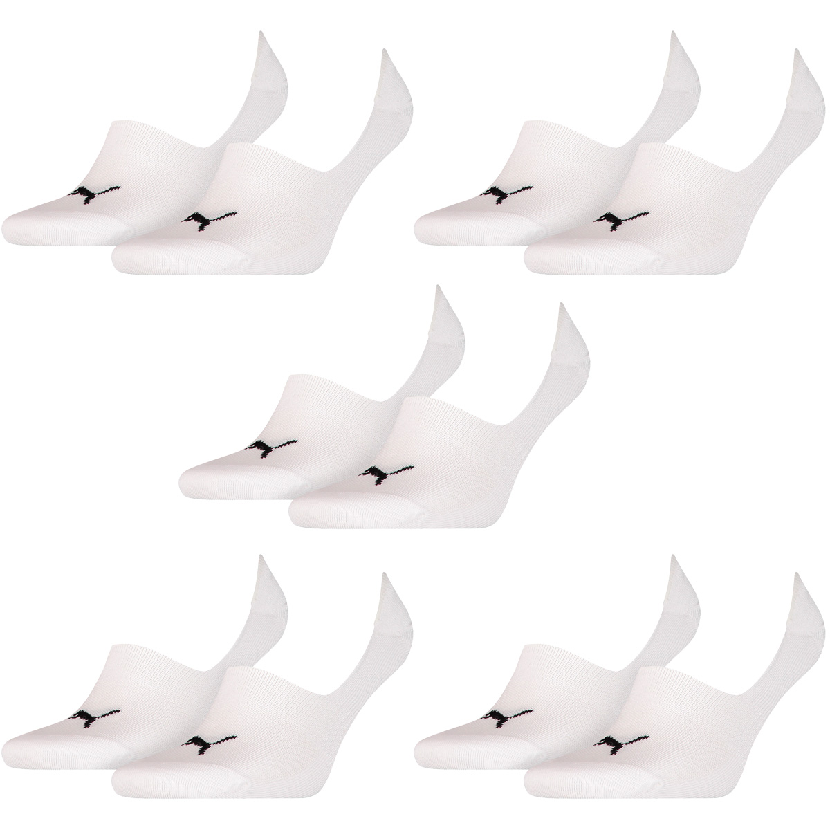 10 Paar Puma Socken Footie Sportsocken Invisible Gr. 35 - 46 Unisex