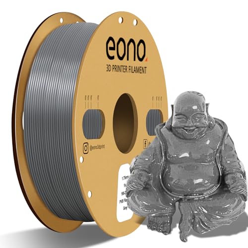 Eono Grau PVB-Filament 1,75 mm für 3D-Drucker und 3D-Stift 1 kg (2,4 lbs), Drucken so einfach wie PLA-Filament, kann mit Alkohol poliert werden, um eine glatte Oberfläche zu erhalten