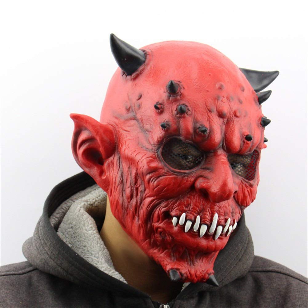 Rcsinway Halloween Kopfbedeckung Yasha Tau Monster Halloween-Geister Christmas Ball Room Escape Terrorgeistkopf Maskensätze (Color : Red)