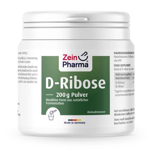 ZeinPharma D-Ribose Pulver 200g (Monatspackung) fördert die Bildung von ATP Hergestellt in Deutschland, 200 g