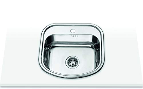 Edesa K2 SE 47 1C Aufsatzwaschbecken halbrund Edelstahl – Spüle (Waschbecken, Halbkreis, Edelstahl, 1 Spülen, halbrunde)