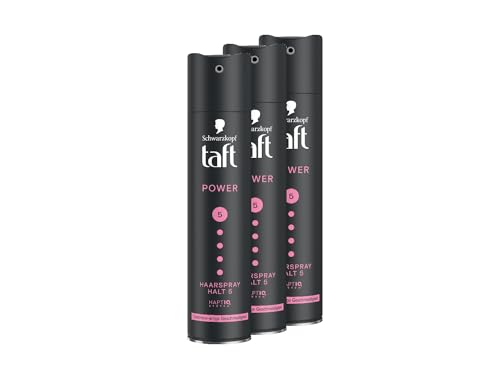 Schwarzkopf Taft Haarspray Power Cashmere (3x 250 ml), Haltegrad 5 Haarstyling, Haarspray für trockenes und strapaziertes Haar, Kaschmir-ähnliche Geschmeidigkeit, vegane Formel*