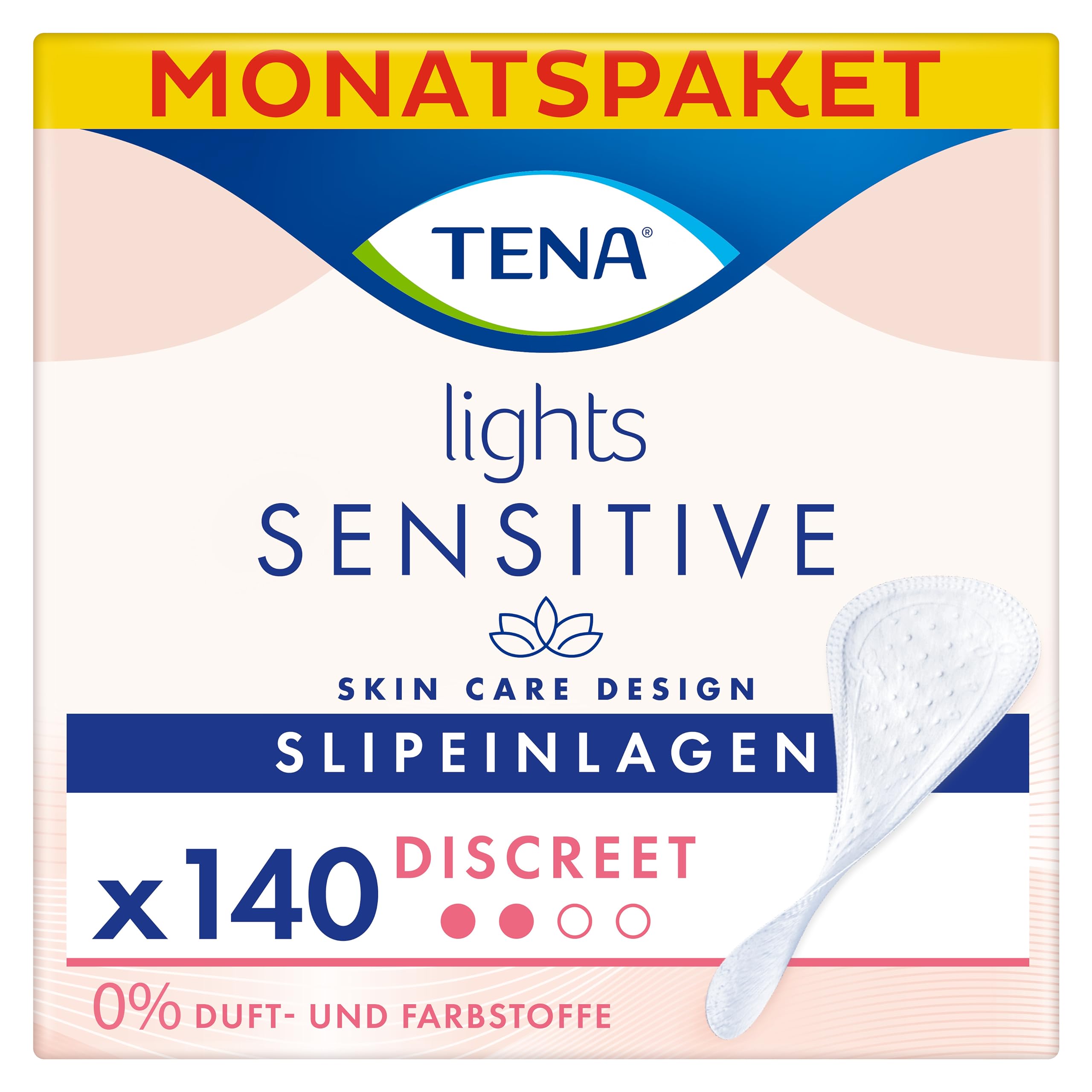 Tena Lights by Light Liners, Monatspaket (5 Packungen je 28 Einlagen), 140 Einlagen