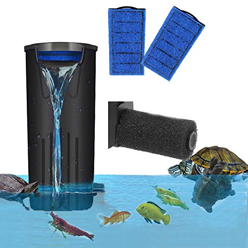 yanhe Aquarium Schildkrötenfilter Wasserfall Durchfluss Tauchfilter Niedriger Wasserstand Filter Clean Pumpe für Schildkrötenfischbecken (600L/H)