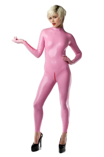 Larex Catsuit Naturlatex Kleidung Latex Bodysuit Strumpfhose Pink Custom