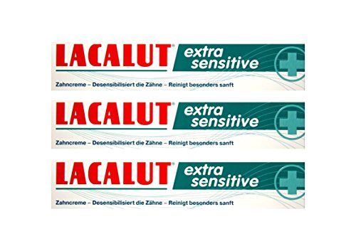 3x LACALUT extra sensitive Zahnpasta 75ml Zahncreme, PZN: 10991693, Made in Germany NEU