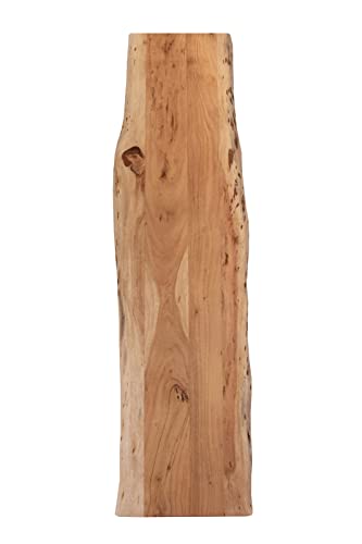 SAM Tischplatte 160x40 cm Curtis, Holzplatte aus Akazienholz massiv + naturfarben + lackiert, Baumkanten-Platte für Heimwerker, geeignet für Arbeitsplatten, Tische & Fensterbretter