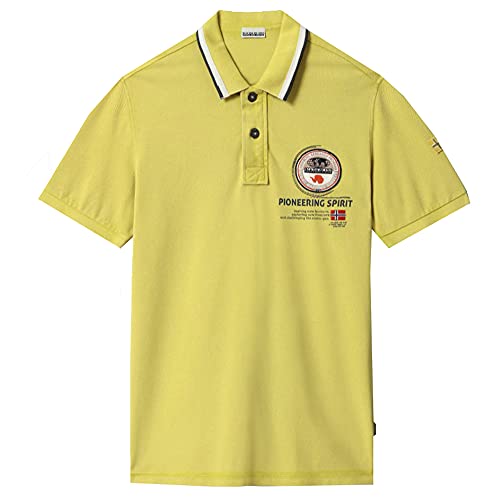 Napapijri Men's Gandy Short Sleeve Polo T-Shirt Beige in Size Medium