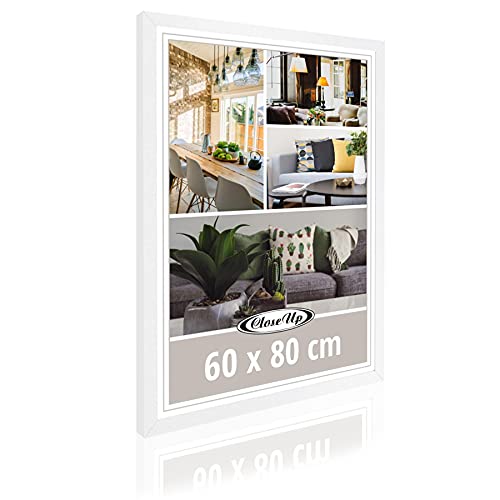 Close Up Bilderrahmen, Posterrahmen, Frame, 60 x 80cm, weiß, White - für großformatige Poster, PVC Scheibe