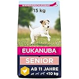 Eukanuba Senior Trockenfutter für ältere kleine Hunde mit frischem Huhn, 15kg