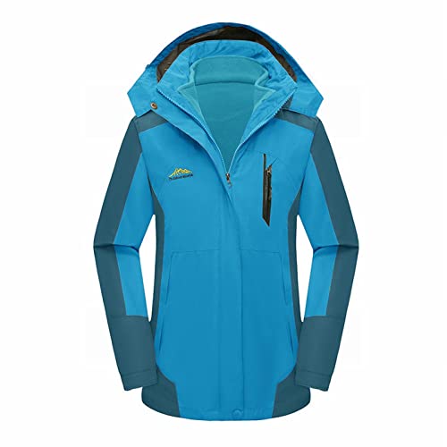 Damen 3 In 1 Skijacke Mit Fleece Jacke Wasserdicht Winddicht Warm Winterjacke Doppeljacke Outdoor Regenjacke Funktionsjacke A,3XL