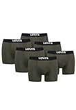 Levi's Solid Herren Boxershorts Unterwäsche aus Bio-Baumwolle im 6er Pack, Farbe:Khaki, Bekleidungsgröße:M