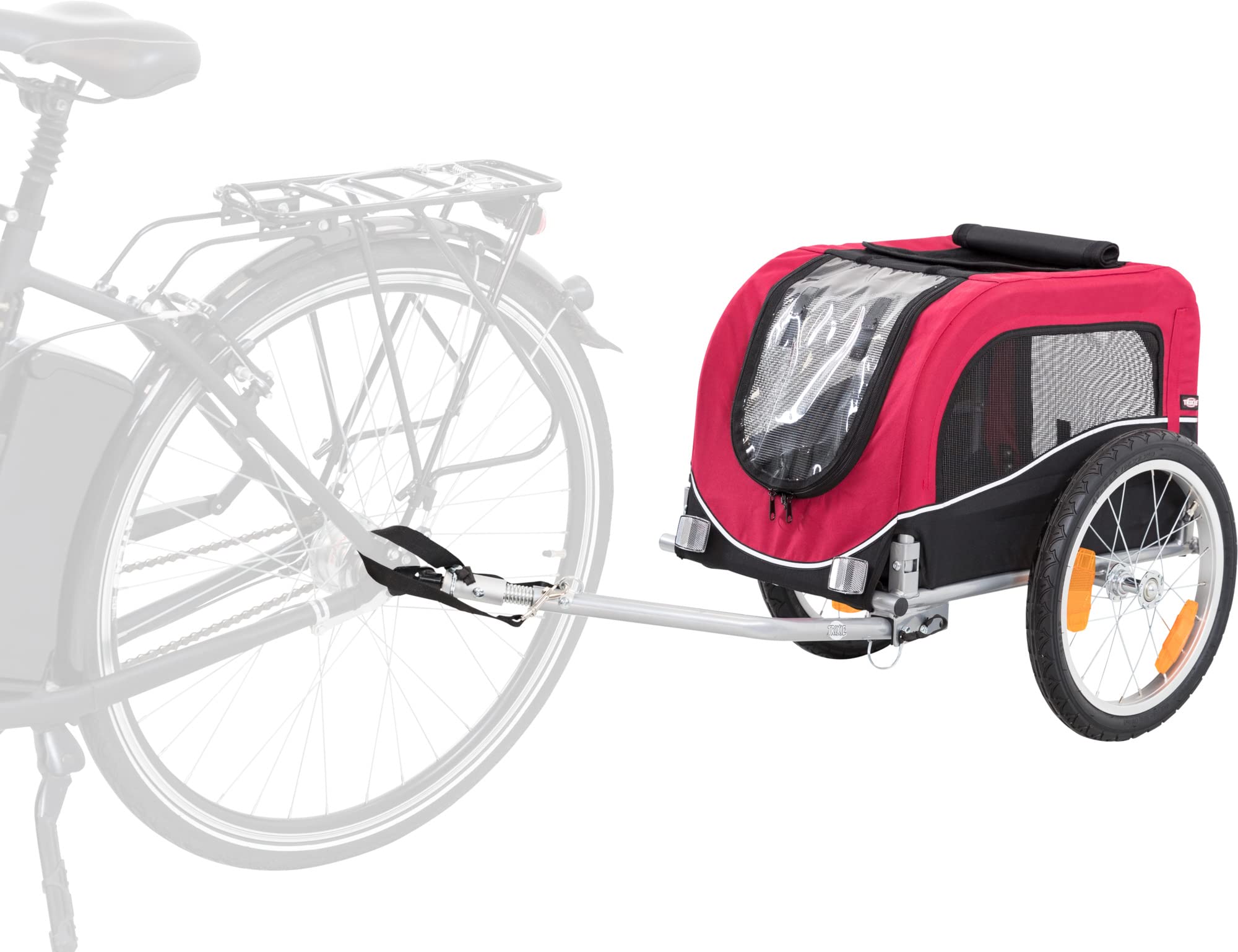 TRIXIE stabiler Hundebuggy "Fahrrad-Anhänger, S: 53 × 60 × 60/117 cm, schwarz/rot" - 12813