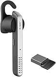 Jabra Stealth UC Bluetooth-Mono-Headset für PC/Handy, Noise-Cancellation, engl. Sprachsteuerung, Multimedia/Musik/GPS-Streaming, anthrazit/silber