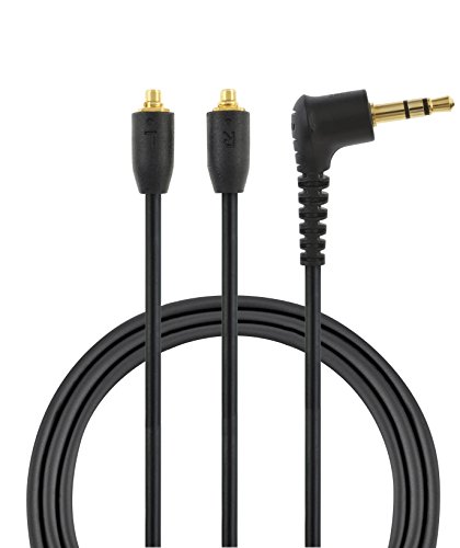 Replacement Shure EAC 64 ÐInch, 163cm Detachable Earphone Cord/Cable for SE215, SE315, SE425 and SE535 Earphones (Black)- Gold Plated