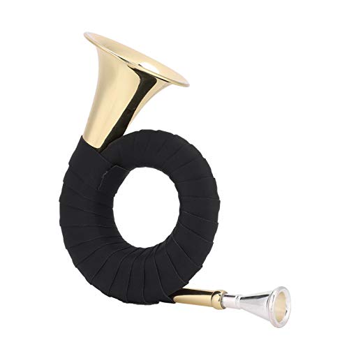 Mini Micro French Horn Tragbares Jagdhorn, Messing Instrumentenset Professionelles Messing Birnenhorn, für Erwachsene Musikliebhaber Anfänger Musiklerner