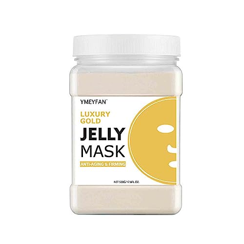 Jelly Mask Powder, Natürliche Feuchtigkeitsspendend Gelee-Gesichtsmaske, Aufhellung Tonmaske, Peel-Off-Gelmaske, Tiefenreinigung Gelee-Maskenpulver (Gold)
