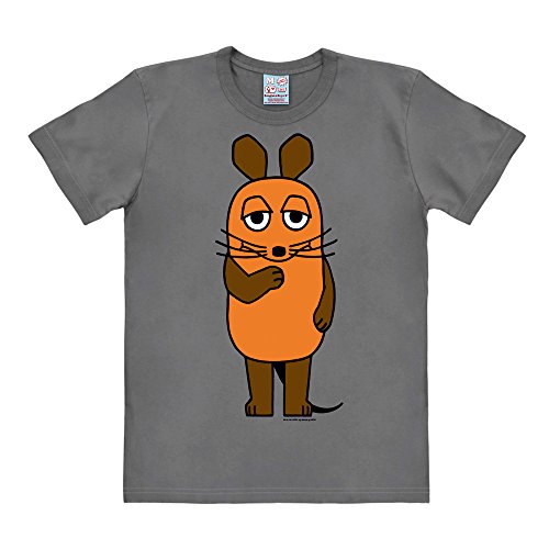 Logoshirt TV - Cartoon - Die Sendung mit der Maus - Die Maus Easyfit T-Shirt grau - Lizenziertes Originaldesign, Größe XL